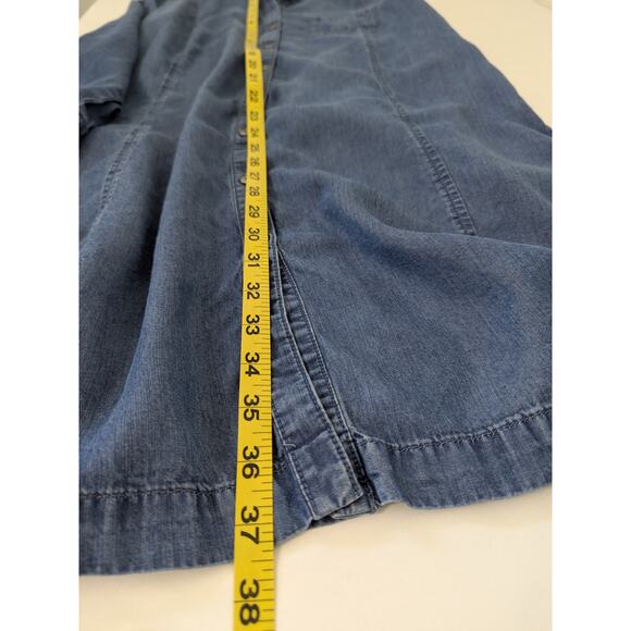 J. Jill Womens Denim Button Front Midi Shirt Dress Size Medium Chambray Pockets - Picture 8 of 8